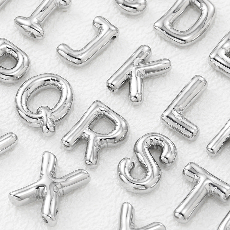 Bubble Letter Pendant Necklace (A-L)
