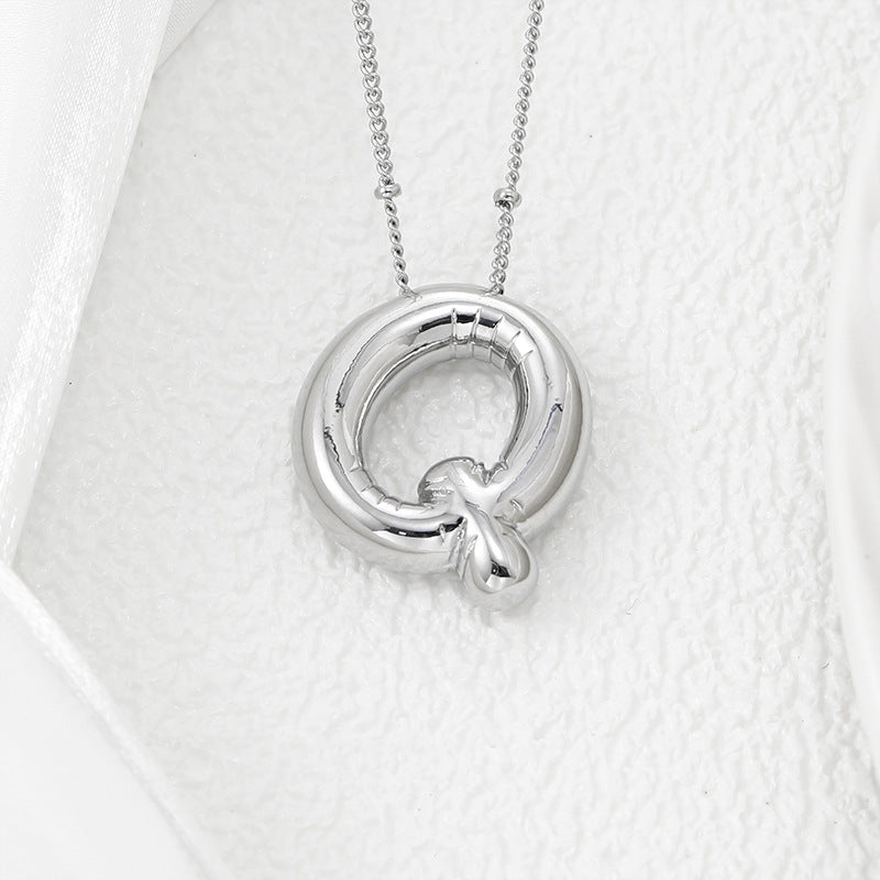 Bubble Letter Pendant Necklace (M-Z)
