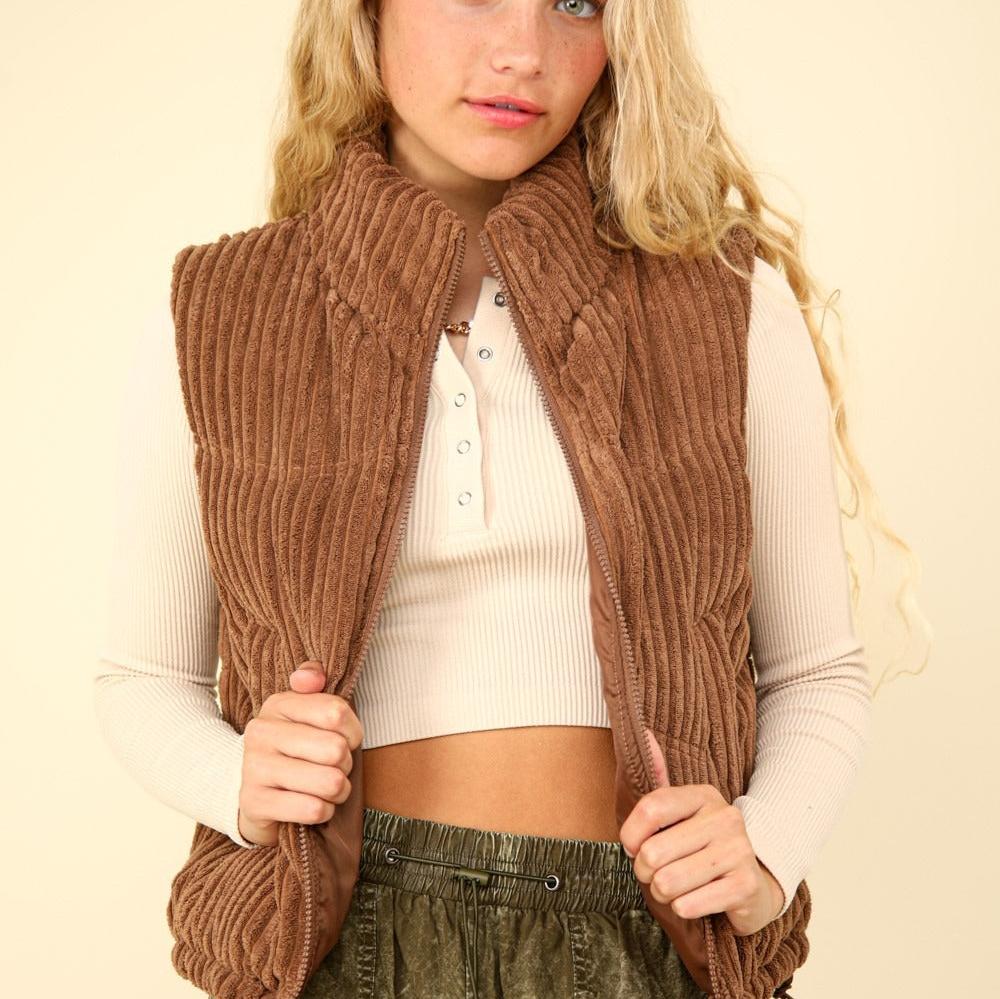 Emily Padded Corduroy Puffer Vest