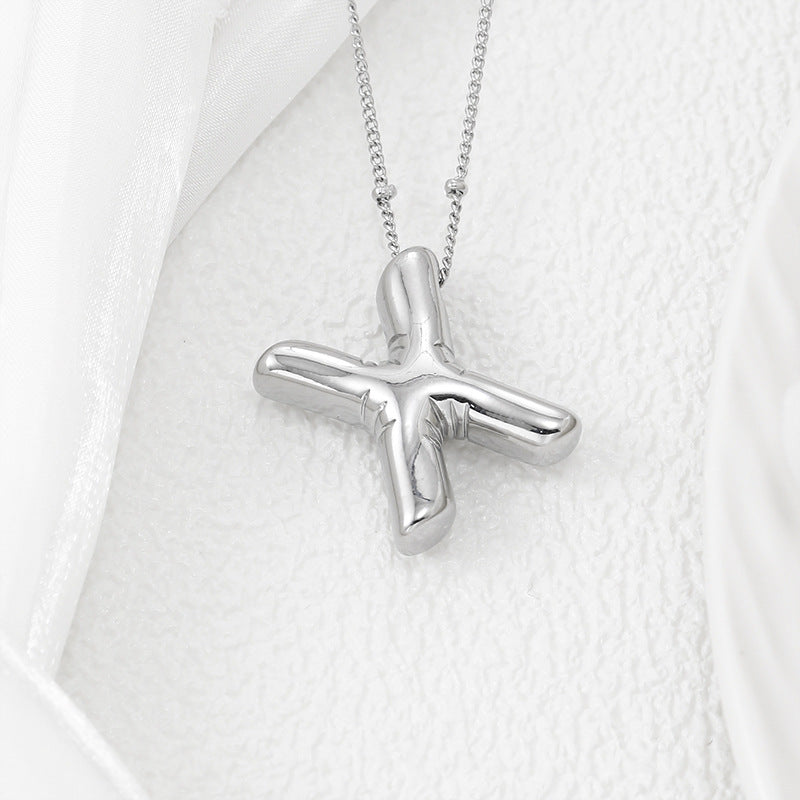 Bubble Letter Pendant Necklace (M-Z)