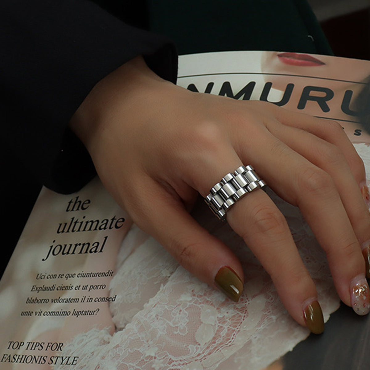 Gemma Plated Titanium Steel Ring