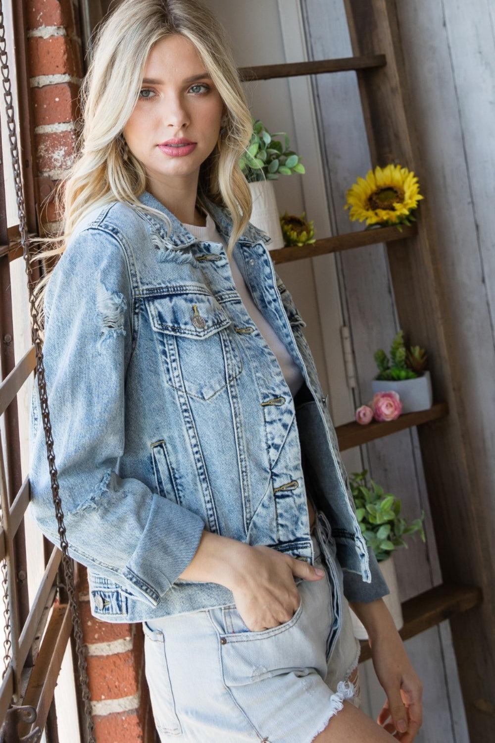 Vivien Distressed Denim Jacket