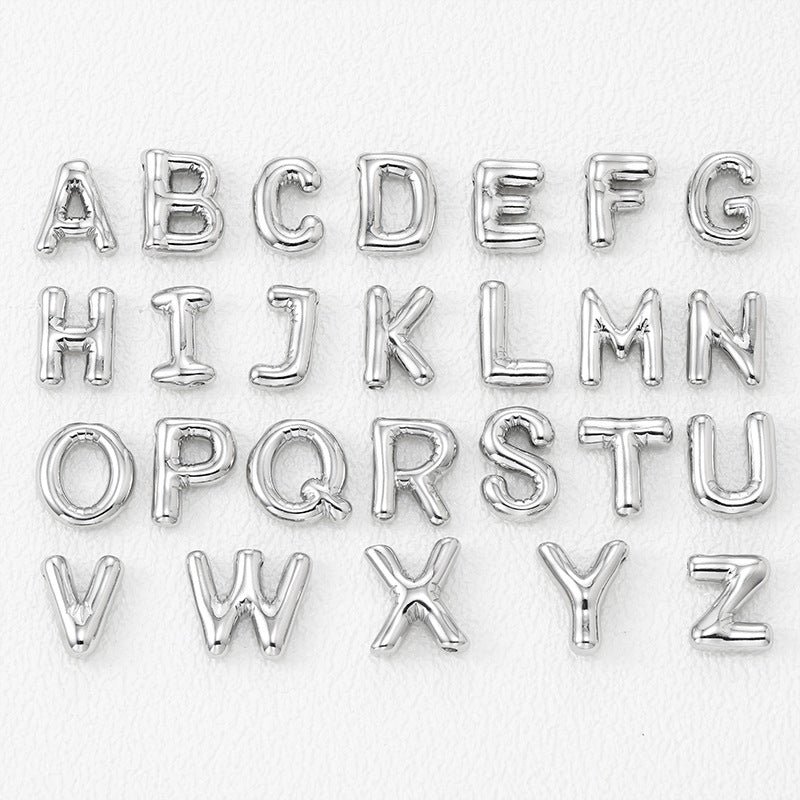 Bubble Letter Pendant Necklace (M-Z)