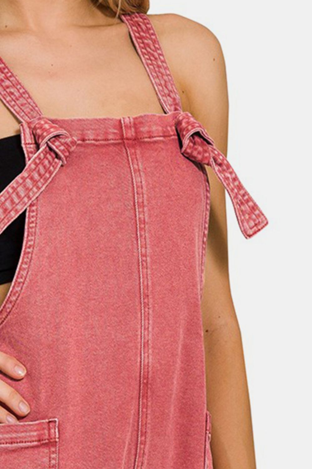 Ziggy Washed Knot Strap Rompers