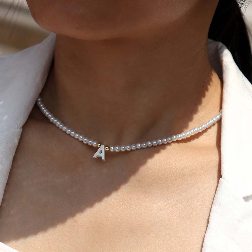 Initial Pearl Necklace