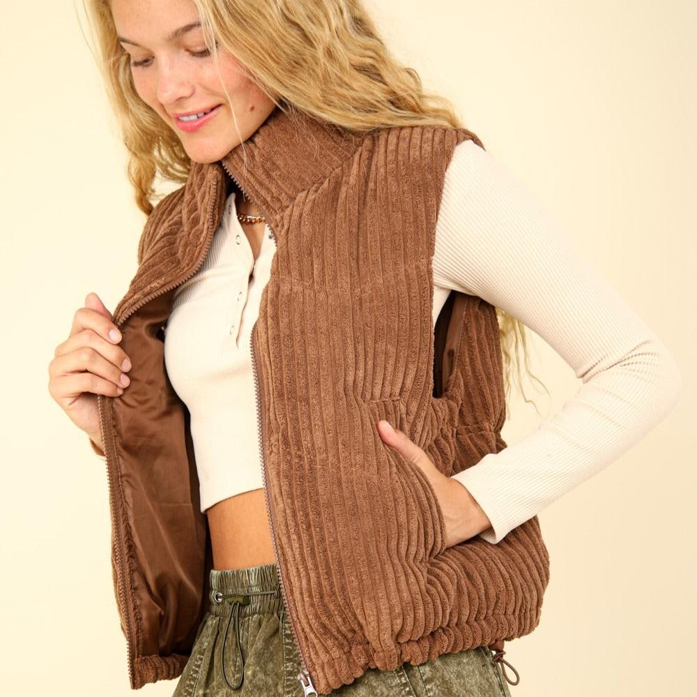 Emily Padded Corduroy Puffer Vest