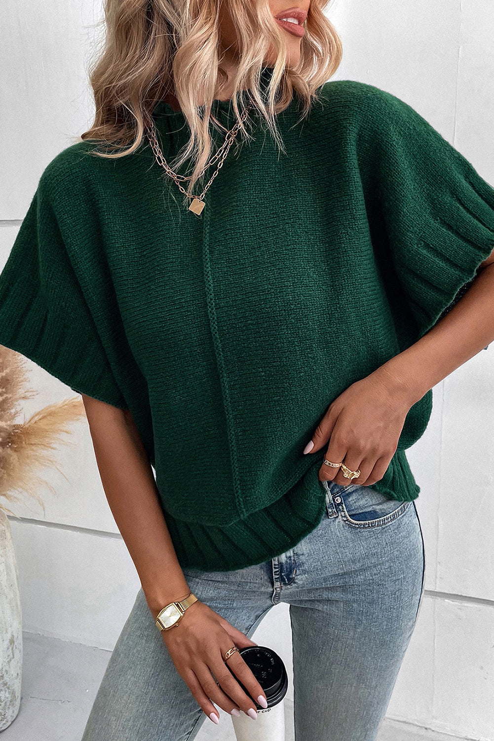 Kimberly Short Sleeve Knit Sweater