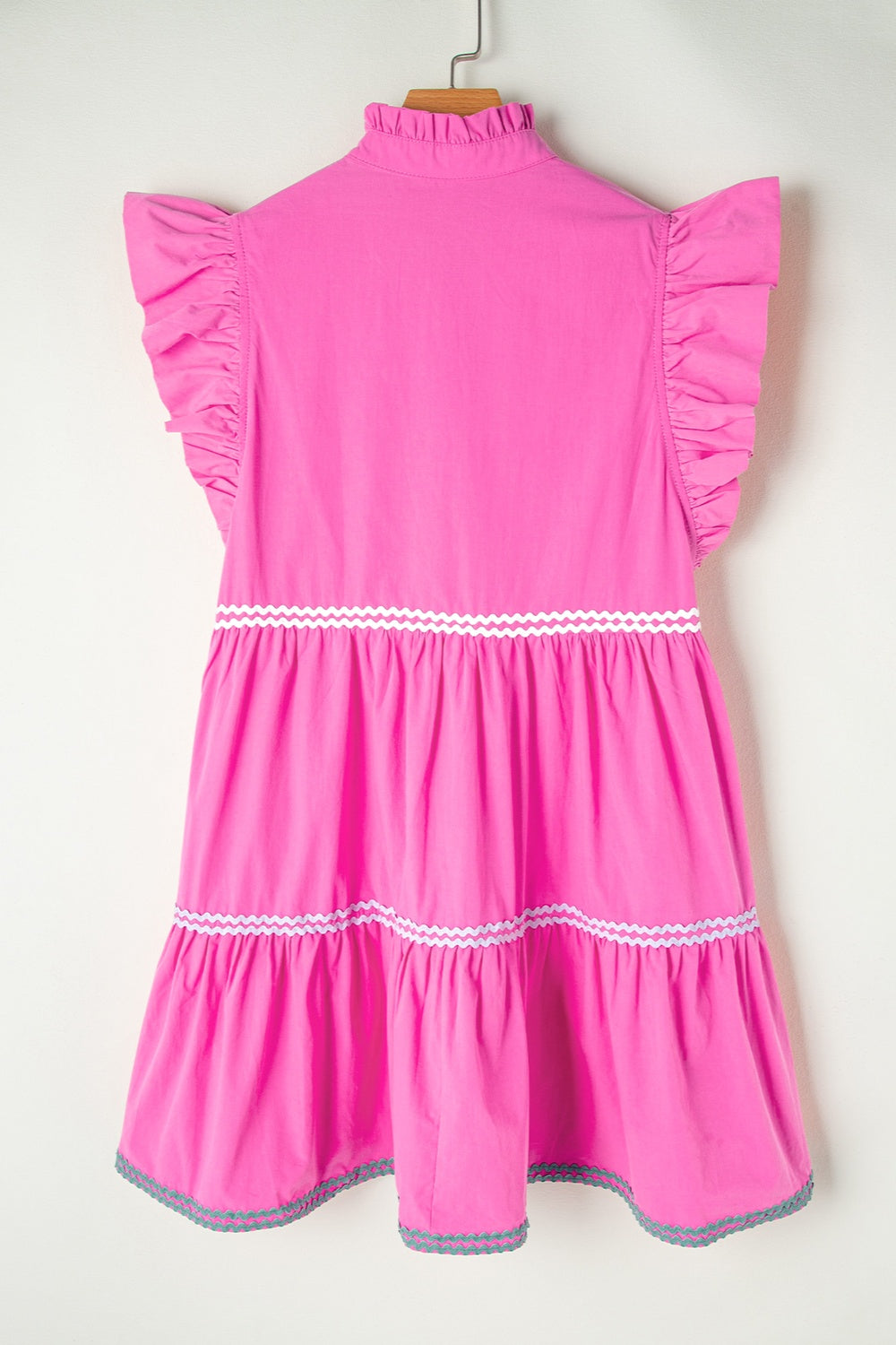 Millie Ruffled Notched Cap Sleeve Mini Dress