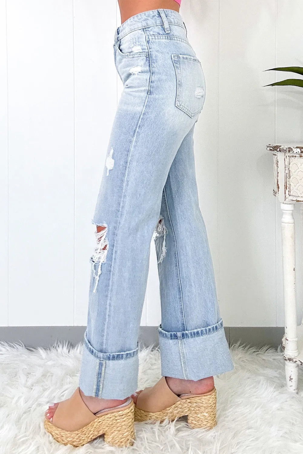 Camila Distressed High Waisted Jeans