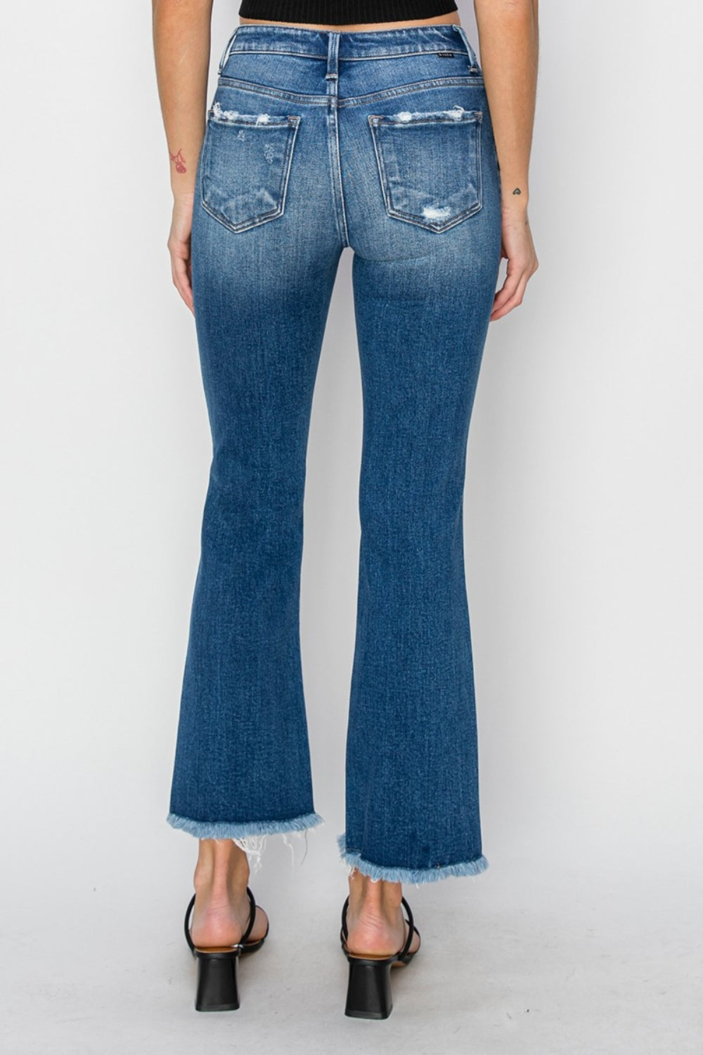 Misty Frayed Step Hem Ankle Straight Jeans